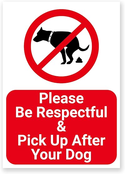 LP Lifestyle Pick Up After Your Dog Sign A4 Red 210x297mm No Holes 1mm PVC