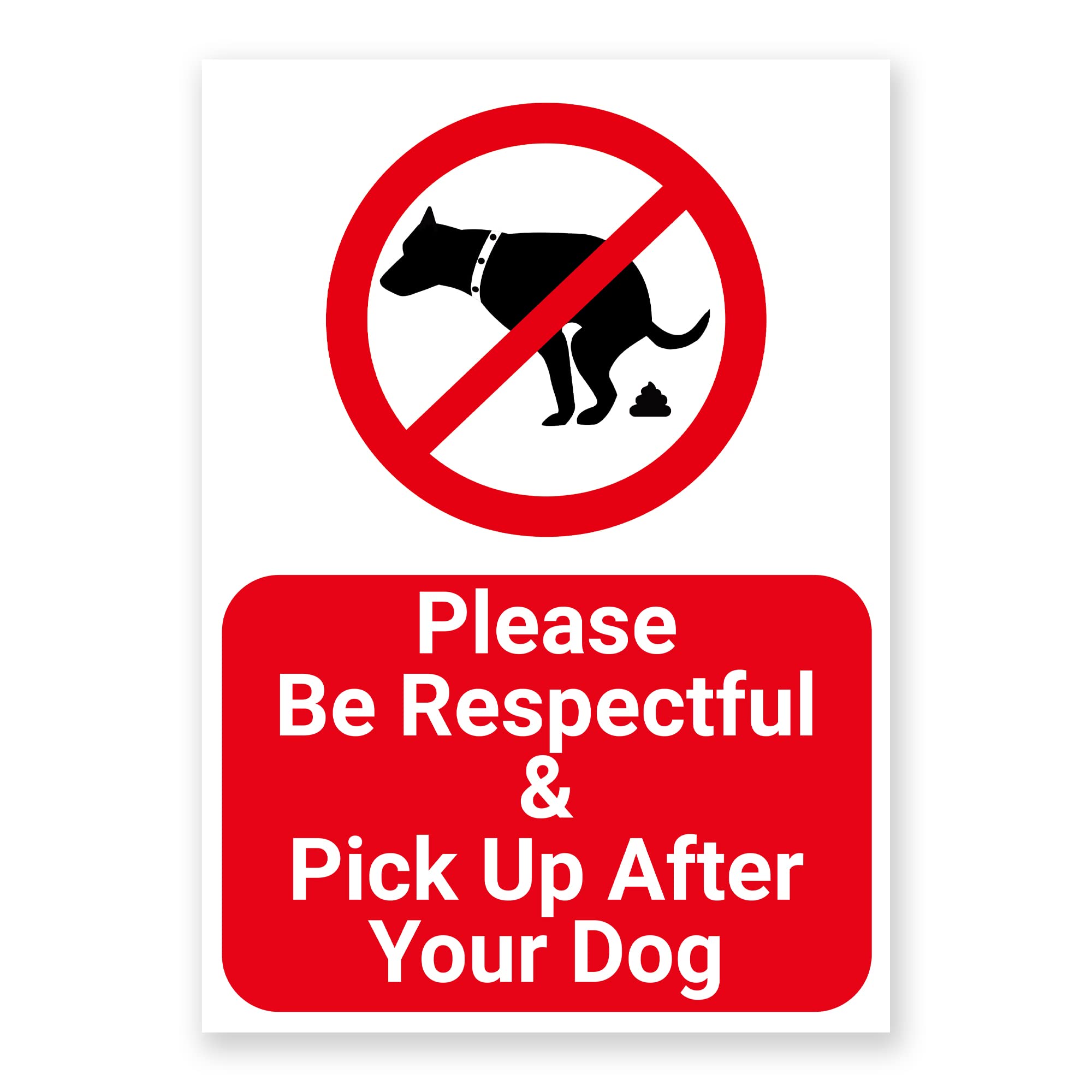 LP Lifestyle Pick Up After Your Dog Sign – Durable 1mm PVC, Rust-Proof & Weatherproof Pet Waste Notice for Gardens, Parks, Paths – Multiple Sizes & Colours No.038 (Red, A4 (210mm x 297mm) – No Holes)
