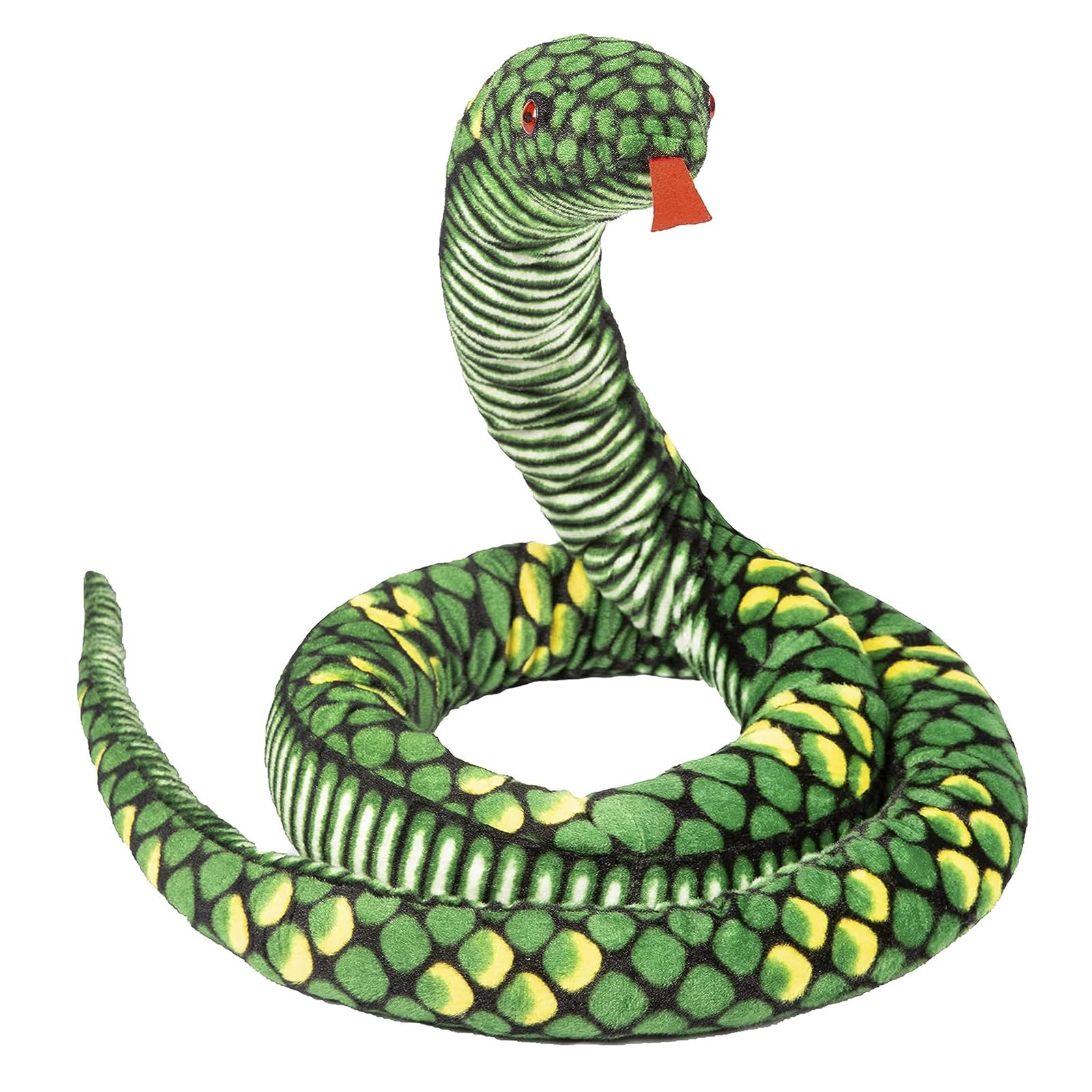 OhMill Jumbo 280cm Fake Python Snake Soft Doll Cuddly Plush Toy Sofa Bed Pillow Cushion Children Playtime Stuffed Animated Halloween Python Tricky Toys, Green