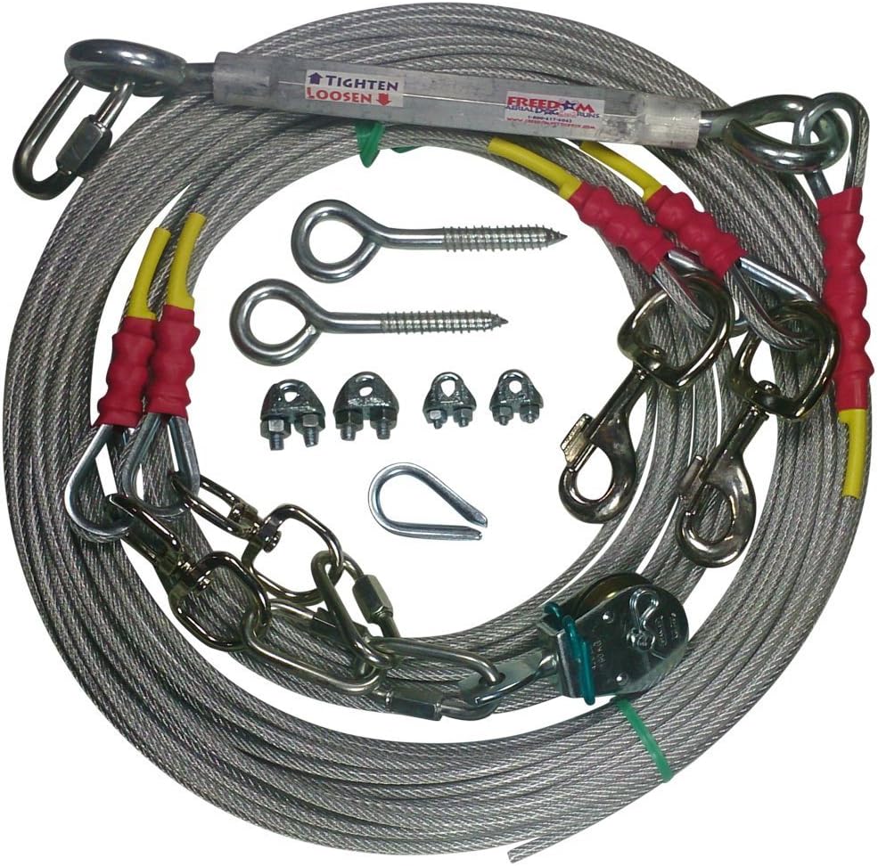 freedom aerial dog run cable