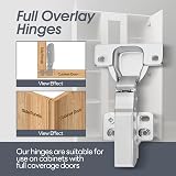 AOLISHENG 10 Pcs 35mm Soft Close Cabinet Hinges 100 Degree Full Overlay view 2