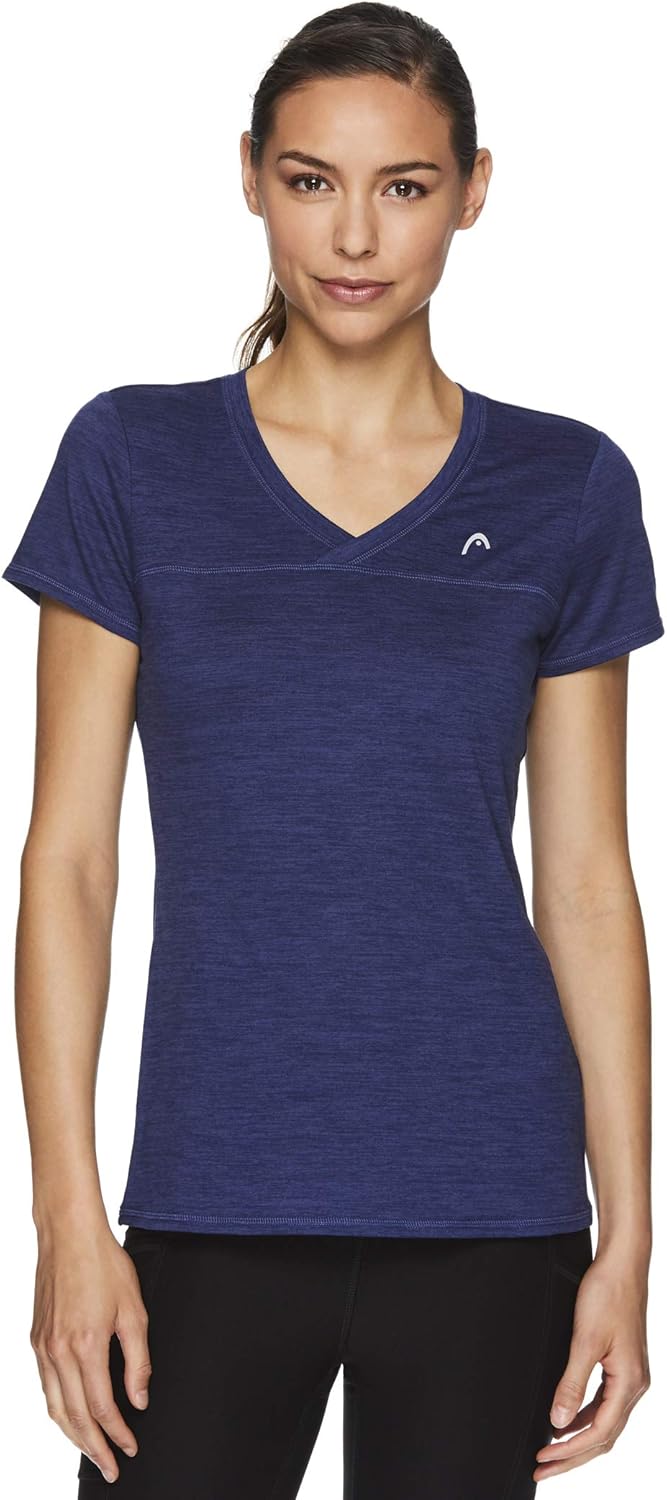 HEAD Women's Studio Short Sleeve Workout TShirt Marled Performance