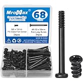 MroMax 34 Sets (68Pcs) Computer Cooling Fan Screws Kit, Black Tone | Radiator Fan Screws Kit (#6-32 x 30mm Fan Screw + M5 x 10mm PC Case Fan Screws) for 60 - 360mm Computer Fans