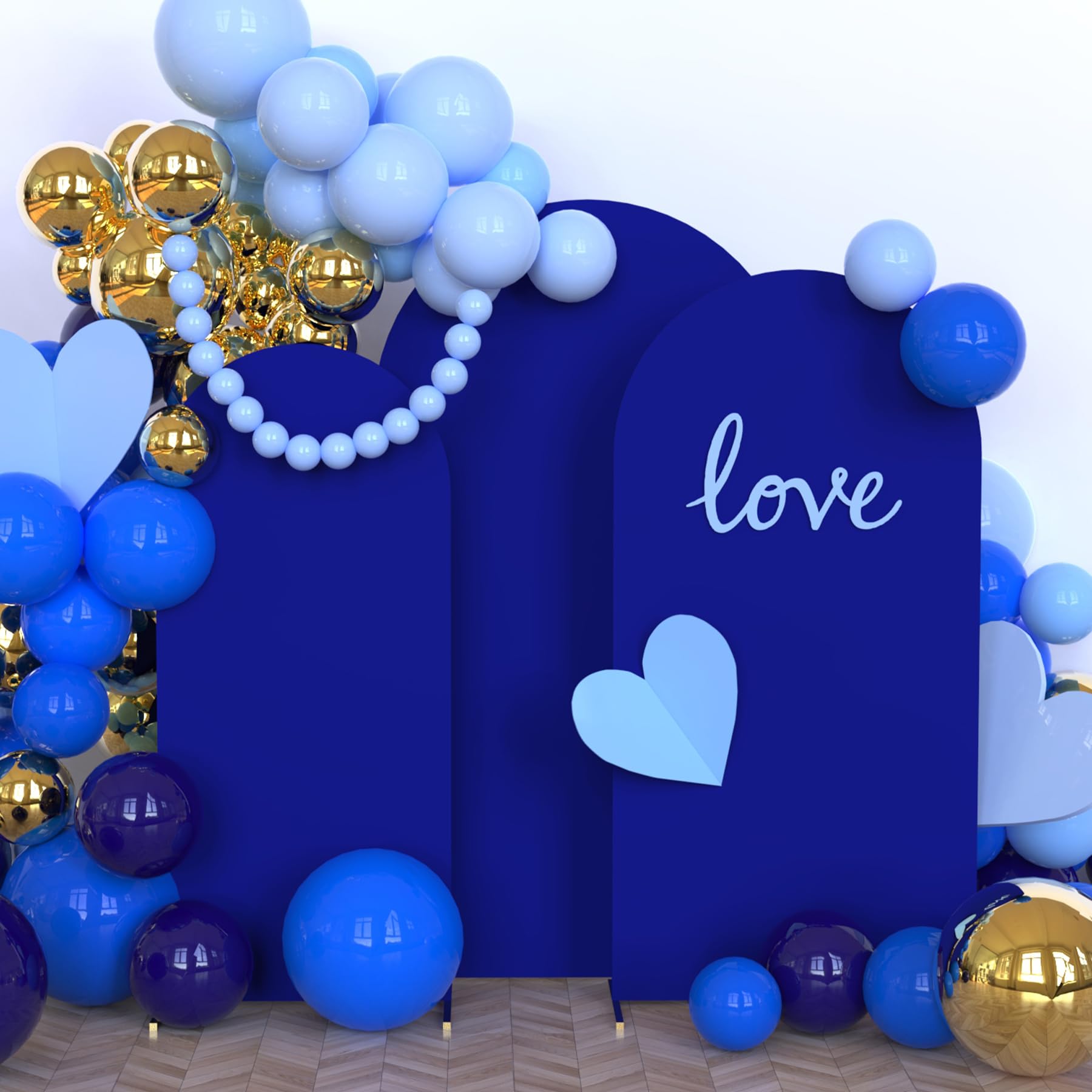 Photo 1 of Babenest Royal Blue Wedding Arch Cover Set of 3, Spandex FittedArch Backdrop Cover for Photo, Round Top Chiara Stand Cover for Party Birthday Baby Shower Background Decoration?6FT/6.6FT/7.2FT?