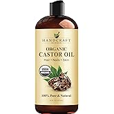Handcraft Blends Organic Castor Oil in Plastic Bottle - 16 Fl Oz - 100% Pure and Natural - Premium Grade Oil for Hair Growth,