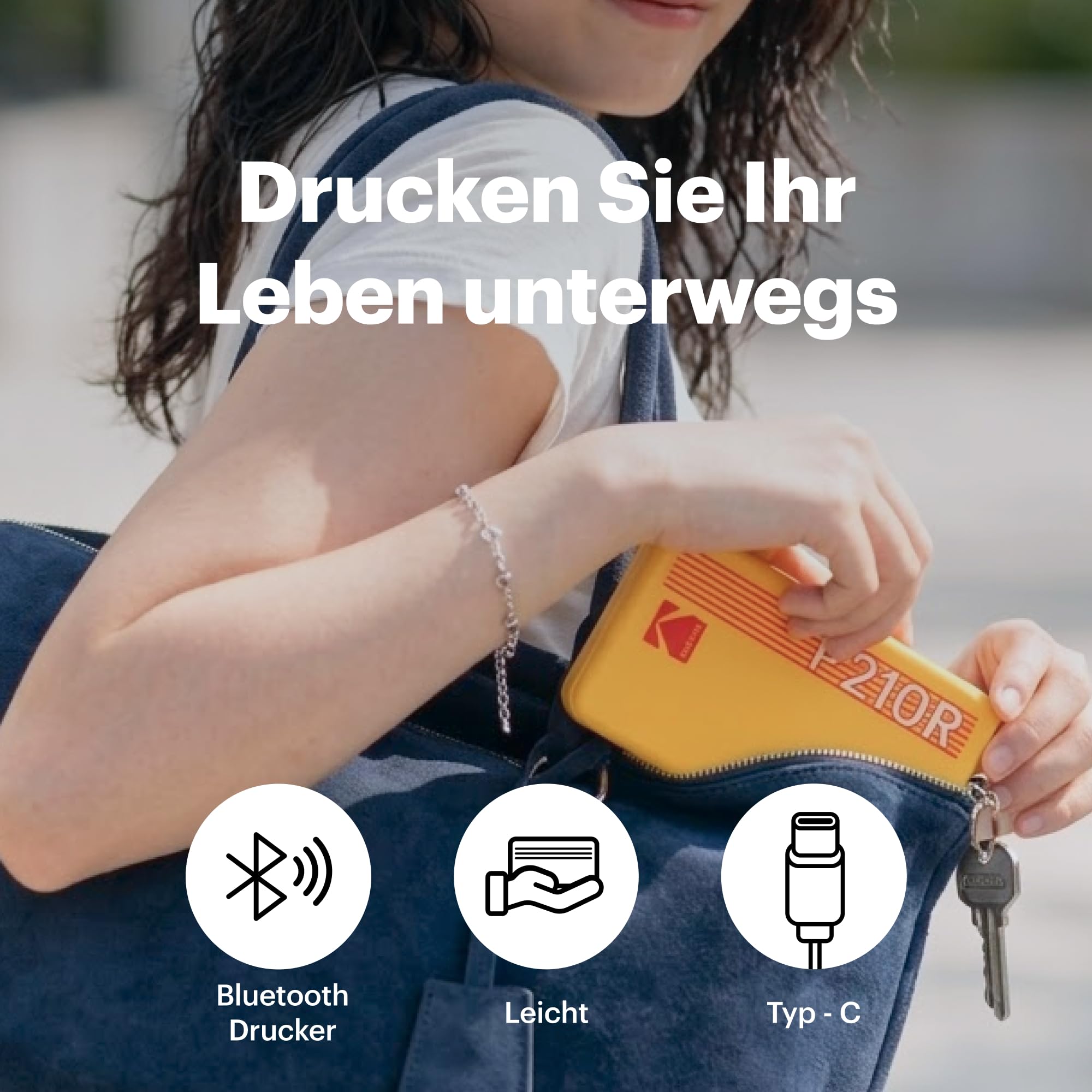 KODAK Mini 2 Retro 5,3 x 8,6 cm tragbarer Fotodrucker, 38 Blatt, Bluetooth-Smartphone-Drucker für iPhone und Android, sofortige Farbdrucke, 4-Pass-Farbsublimation 9