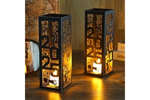 SOIDRAM 6Pcs Graduation Table Centerpieces 2025 Lantern Boxes with LED Lights Graduation Party Decorations College School Congrats Photo Props Table Decorations for Party Supplies Black