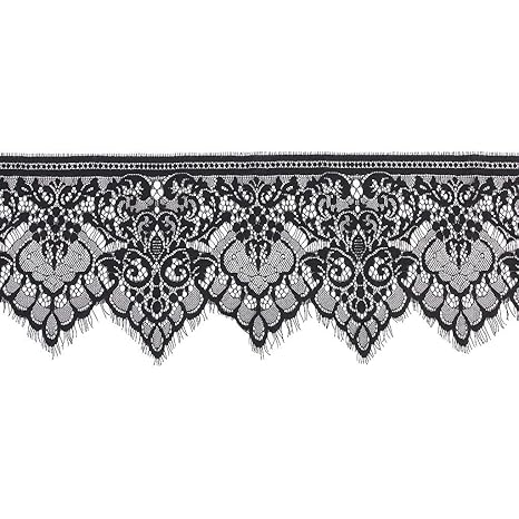 veroda Breite Spitzenborte DIY Nähen Applikation 3 Yard 19 cm schwarz