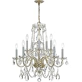 Crystorama Traditional Crystal 10 Light Hand Cut Crystal Polished Brass Chandelier
