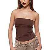 INLYRIC Natrelax Women's Tube Tops Strapless Tank Tops Sexy Summer Going Out Crop Tops Trendy Bandeau Tops