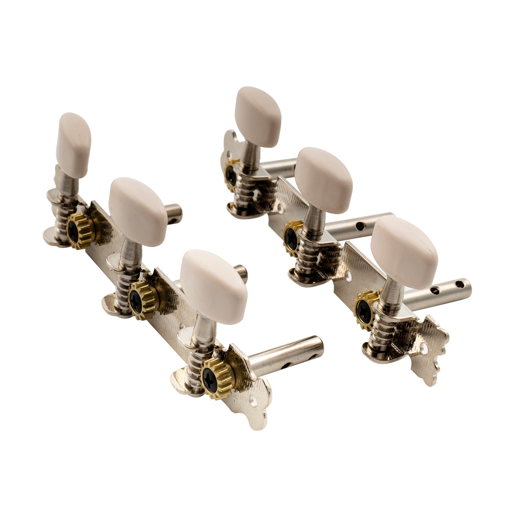 Musiclily 3 on a Plate Short Acoustic Guitar Tuning Pegs keys Machine Heads Tuners Set,Nickel