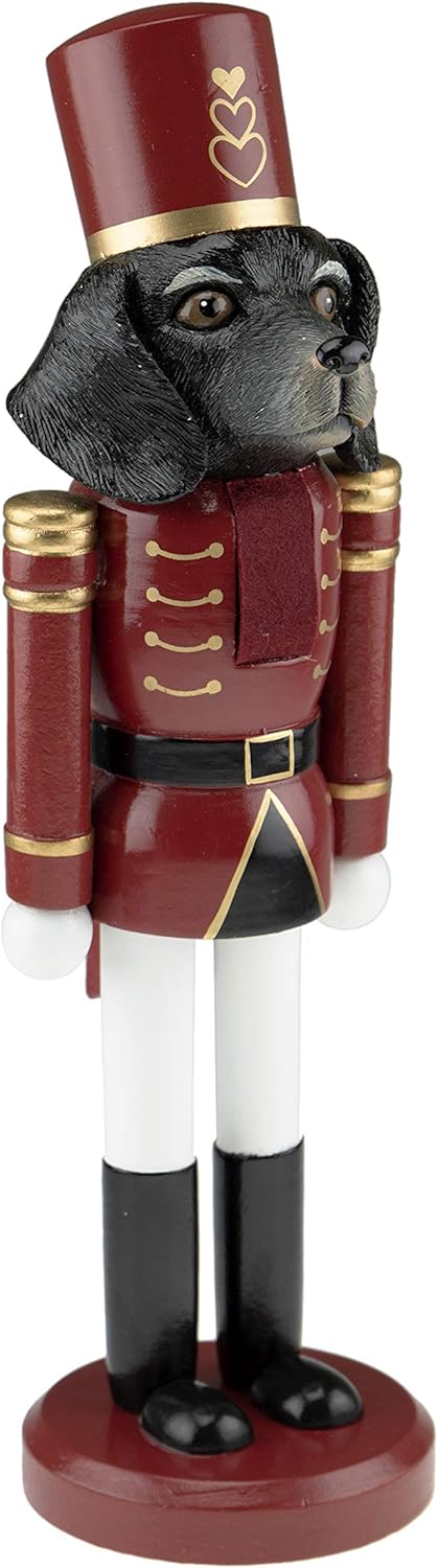 Nutcrackers - Clever Creations Black Hound Dog 14 Inch Traditional Wooden Nutcracker, Festive Christmas Décor for Shelves and Tables