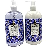 Greenwich Bay Trading Co., Paris, Lavender, Sunflower & Grapeseed Oil Luxurious Hand Soap and Shea Butter Lotion Set, 16 fl oz Each