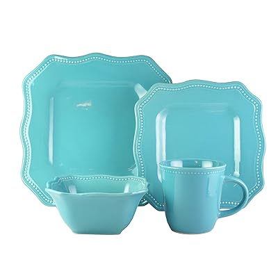 American Atelier 16 Piece Square Dinnerware Set, Kuwait Ubuy