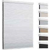 Changshade Cordless Cellular Shades, Blackout Room Darkening Black Out Honeycomb Blinds for Indoor Windows Bedroom, Pull Down Pleated Accordion Blind Easy Install, Shade Size 34" Wx72 H, White