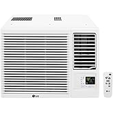 LG 18,000 BTU Window Air Conditioner with Heat, 230/208V, Cools 1,000 Sq.Ft. for Bedroom, Living Room, Basement, Apartment, w