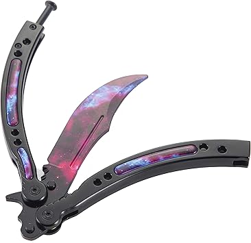 Amazon 創造的なストレス解消ツール 折りたたみ戦術トレーナー練習バタフライナイフ 刃なし おもしろ雑貨 極夜の星空のスタイル No Brand フォールディングナイフ