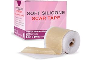 Medical Grade Silicone Scar tape - 1.6x60 inch - Non-Irritating Scar Strips for Surgical Scars, C-Section, Tummy Tuck, and Ke