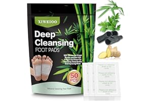 XIWEIOO 50 Pack Foot PadsNatural Ginger Wormwood Bamboo Vinegar Foot Care Patch for Better Sleep Set Relaxing for You Muscles
