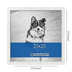 ArtToFrames 21x21 Inch White Picture Frame, This