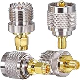 4PCS SMA to UHF PL259 Coax Adapter, SO239 Cable Gender Changers UHF Male/Female to SMA Male/Female Coaxial Connector Kit for