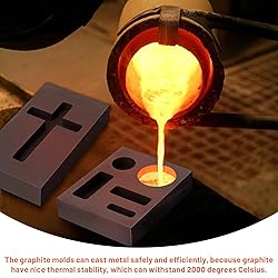 3 Pieces Graphite Ingot Molds, 5-in-1 Graphite