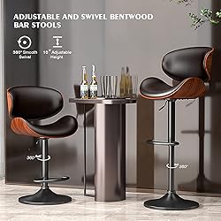 YaFiti Bar Stools Set of 3, Bentwood Adjustable
