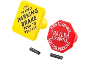 Tigbear Parking and Air Brake Knobs 248433 290655, 248433 Yellow Parking Brake, 290655 Red Tractor Trailer Air Brake Knob Compatible with Bendix, Replace# TR248433 + TR290655