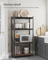 SONGMICS Shelving Unit 40 x 80 x 160 cm Rustic Brown Black 520 kg Load view 9