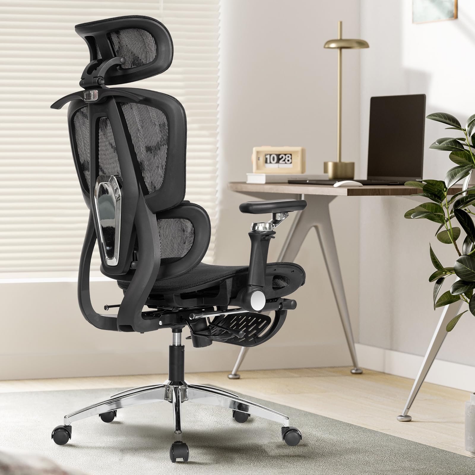 Photo 1 of Mesh Ergonomic Office Chair with 6D Armrests,High Back Mesh Gaming Chair with Lumbar Support,Adjustable Seat Depth,3D Headrest,Footrest for Big & Tall