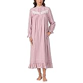 Eileen West Womens Sleepwear & Loungewear - Brushed Flannel Collection - 100% Cotton Highneck Long Sleeve 50" Nightgown