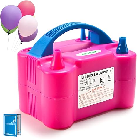 Amazon Com Electric Air Balloon Pump Agptek 110v 600w Rose Red