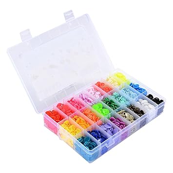 LIHAO T5 Druckknöpfe Nähfrei 360 Set in 24 Farben Buttons für DIY Basteln Scrapbook