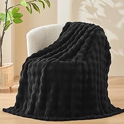 NEWCOSPLAY Throw Blanket for Couch Black Super Soft