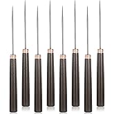 8 Pcs Leather Awl Tool, Wooden Handle Scratch Awl Punch Tools, Sewing Awls Scratch Awls Tool for Leather Sewing Punching Stitching, Beading, Craft Repairing