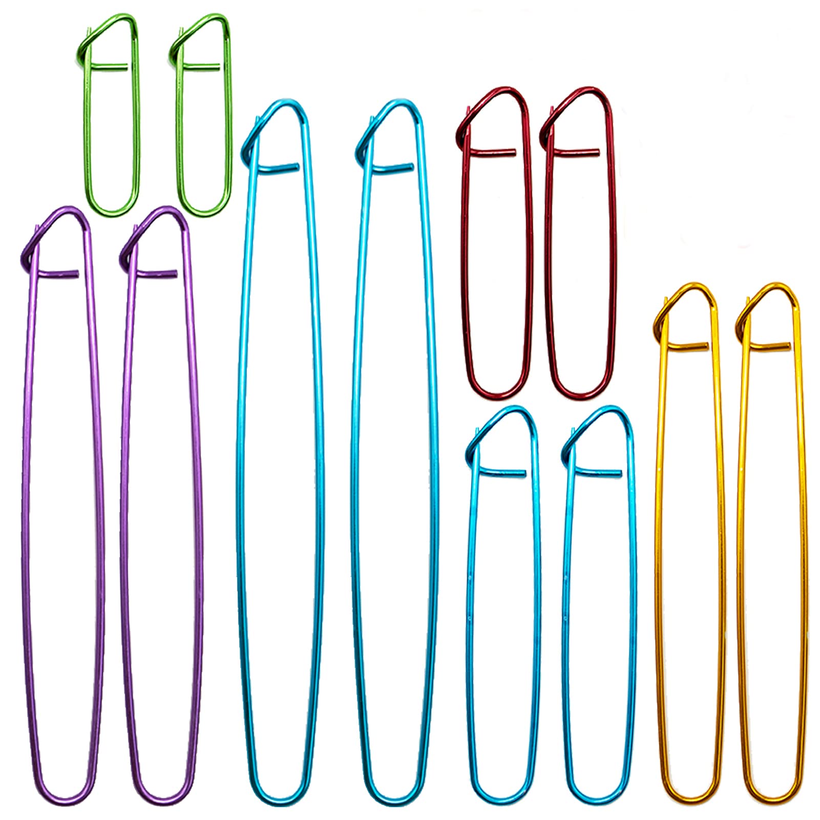 12 Pcs Stitch Holder Set, Assorted Colors Aluminium Cable Needles & Tapestry Yarn Needles Practical Knitting Tools for Blankets Scarves Other Knitting Project Crochet Projects with 20pcs Stitch Marker