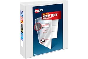 Avery Heavy-Duty View 3 Ring Binder, 3" One Touch EZD Rings, 670-Sheet Capacity, 3.5 Inch Wide Spine, Great for Home, School Supplies, Office, or Organization Needs, 1 White Binder (79193)