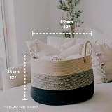 OrganiHaus Extra Large Rope Toy Basket 67L 50x30cm Natural Cotton Rope view 2