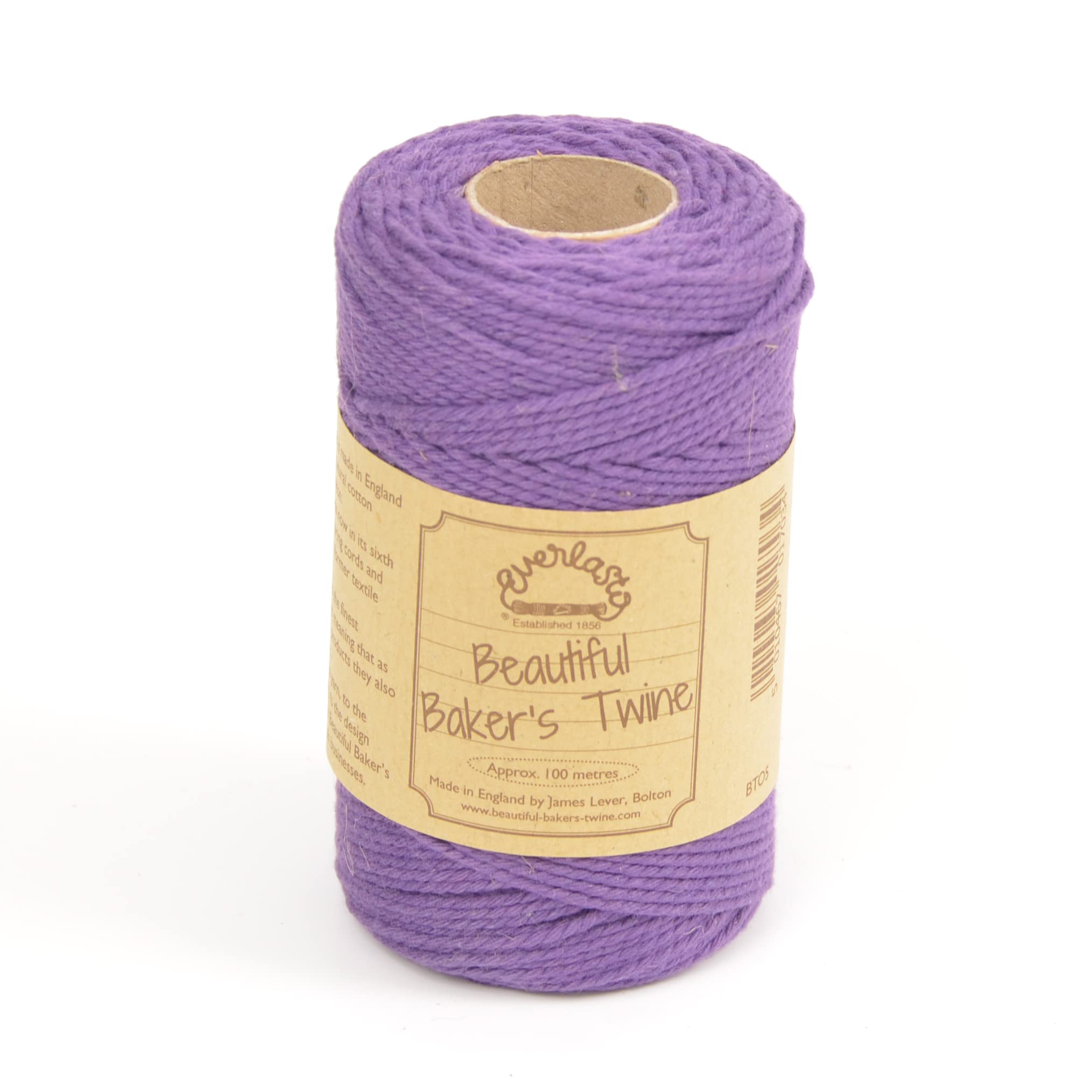 100m - Everlasto 'Solid' Beautiful Baker's Cotton Craft Twine (2mm approx) (VIOLET)