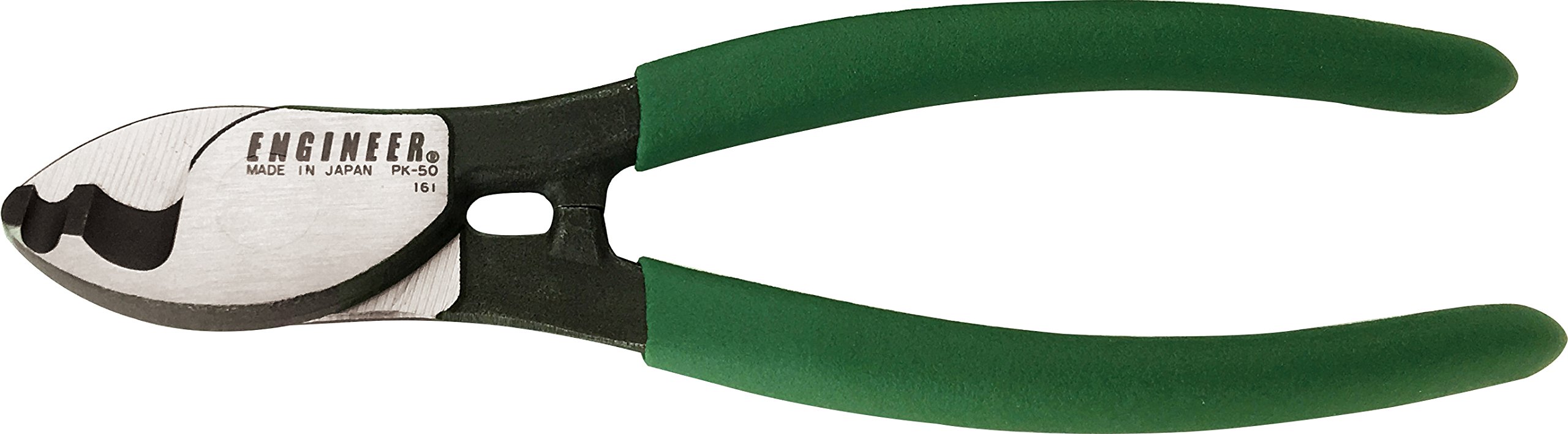Heavy Duty Cable Shears/Wire Cutters for Clean Cutting of Thick Electrical Cable, Coax & Nylon Rope etc. Made in Japan. ENGINEER pk-50