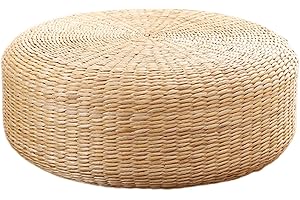 Tatami Floor Cushion Natural Woven 16 Inch Floor Cushions for Sitting Buddha Meditation Seat Cushion Comfortable Cushions for