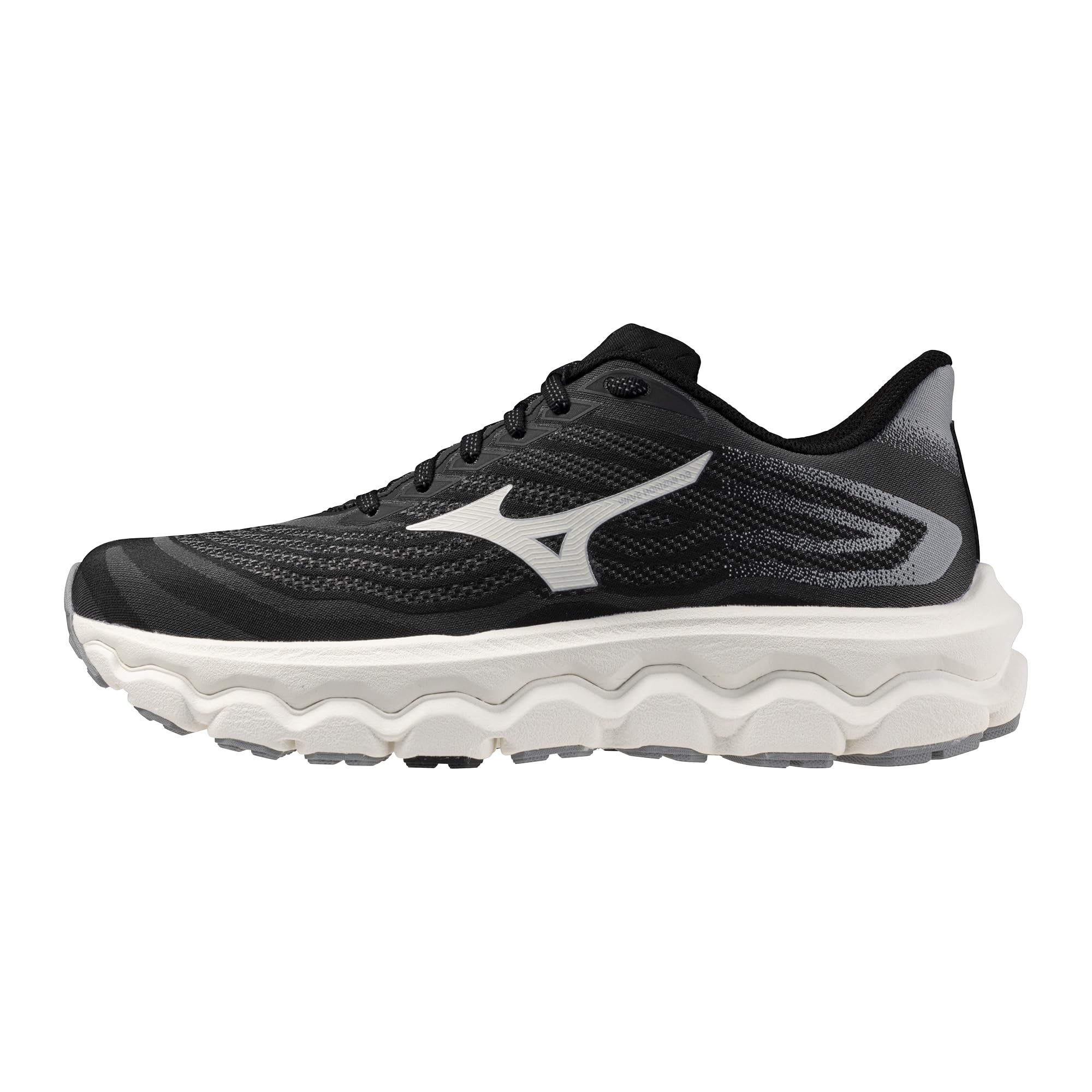 Mizuno Women’s Wave Horizon 8 Running Shoe | Support Road-Trail Runner | Black-White | US Womens 10.5