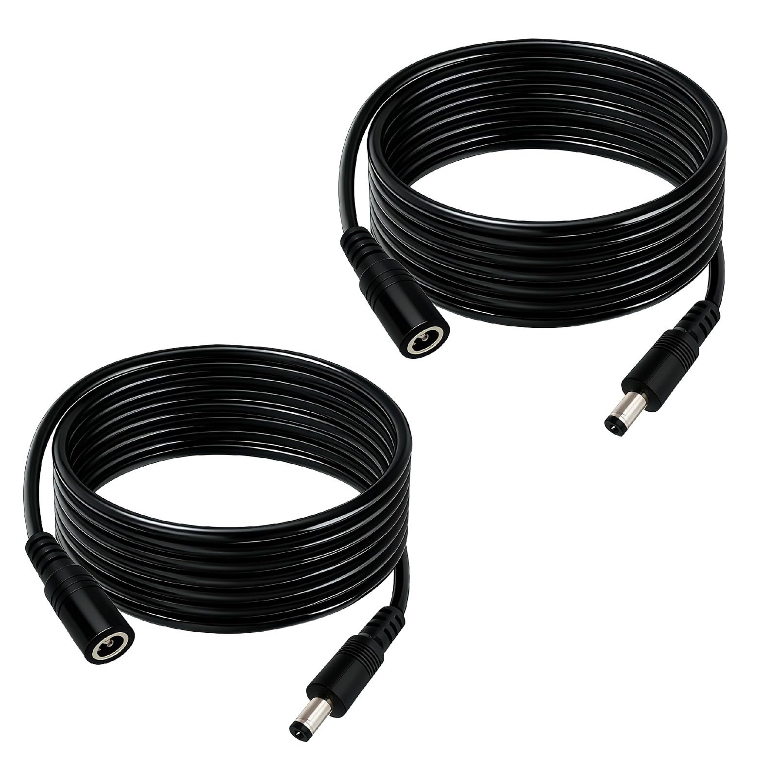 Photo 1 of 16.4FT 12V DC Power Extension Cable 5.5mmx2.5mm 18AWG Male to Female Extension Cable Barrel Connector for CCTV Surveillance Camera LED Light Bar Router Projector Printer 2PCS