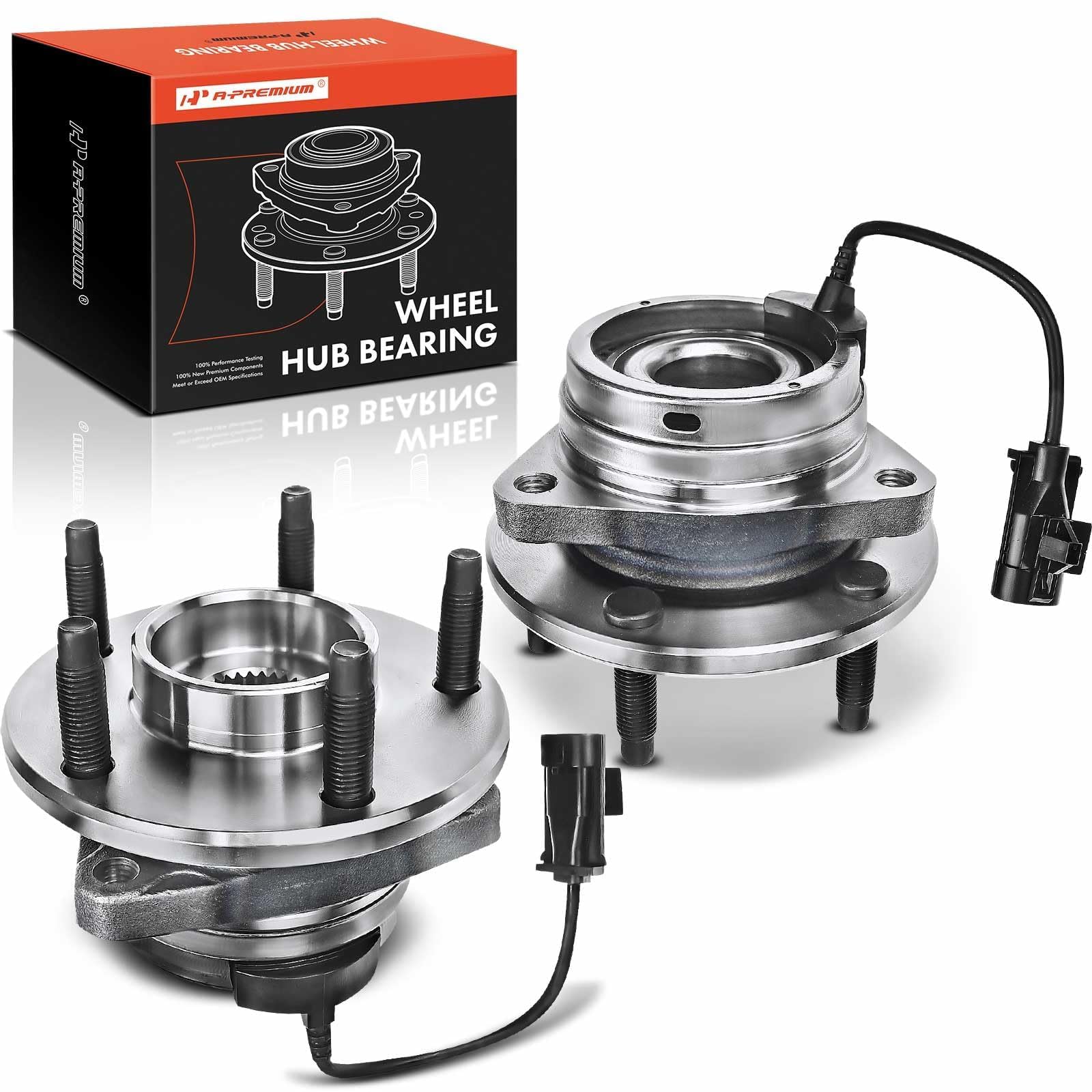 View 1 of **ONLY ONE**
A-Premium 2 x Front Wheel Bearing and Hub Assembly with ABS & 5-Lug Compatible with Chevrolet Malibu 2004-2012, HHR SS 2008-2010, Cobalt SS 2008-2010, Pontiac G6 2006-2010, Saturn Aura 2007-2009