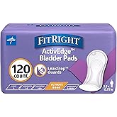 FitRight Incontinence Bladder Control Pads, Ultimate Absorbency, 5.5" x 15.75", 10 Count (Pack of 12)
