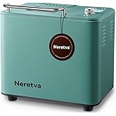 Neretva 20-in-1 2LB Bread Maker Metal Bread Machine with Dual Heater, Green | Automatic Bread Maker Machine with Nonstick Ceramic Pan, Low Noise, Stainless Steel Breadmaker, 15H Timer &amp; 1H Keep Warm Set