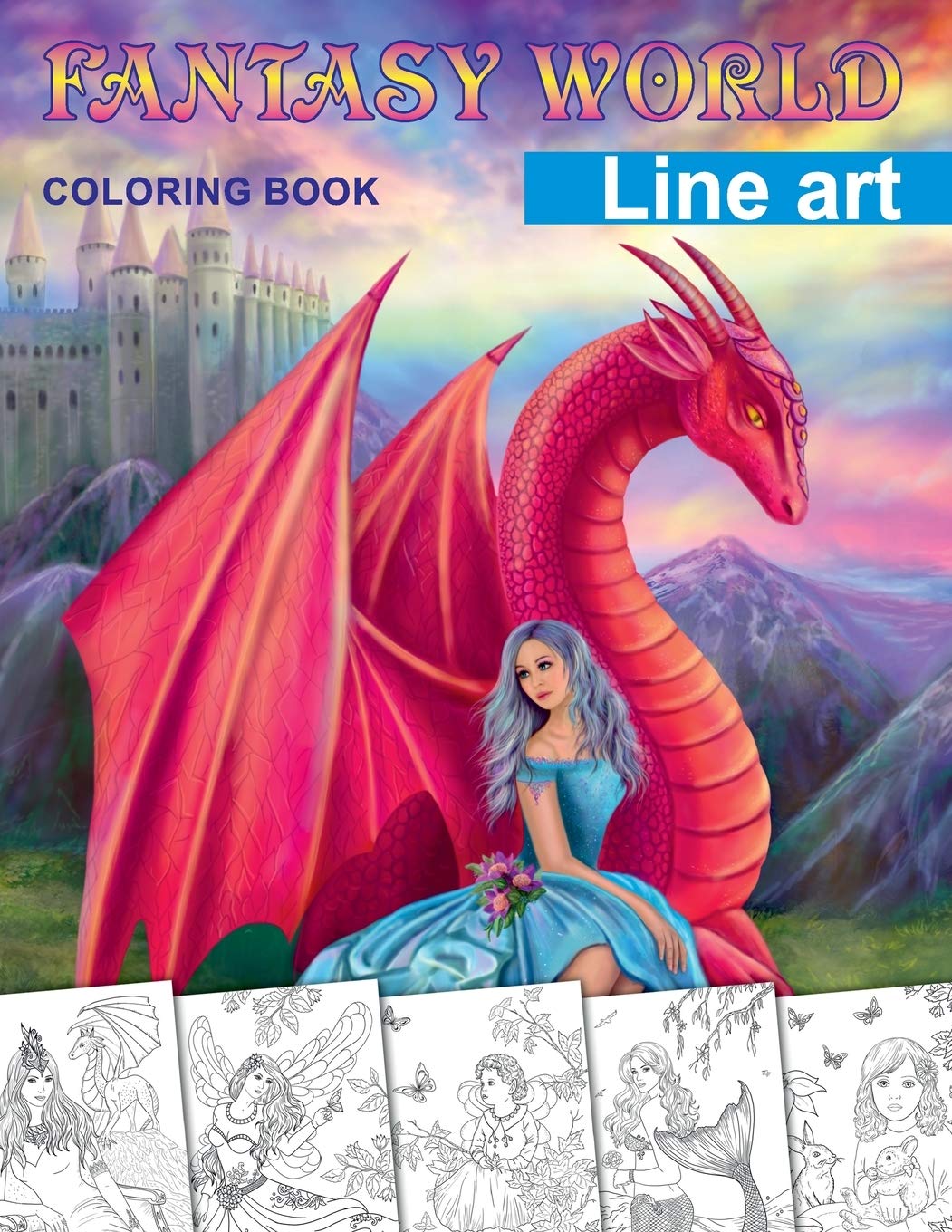Fantasy World Line Art Coloring Book Adult Coloring Book Lazareva Alena Amazon Com Books