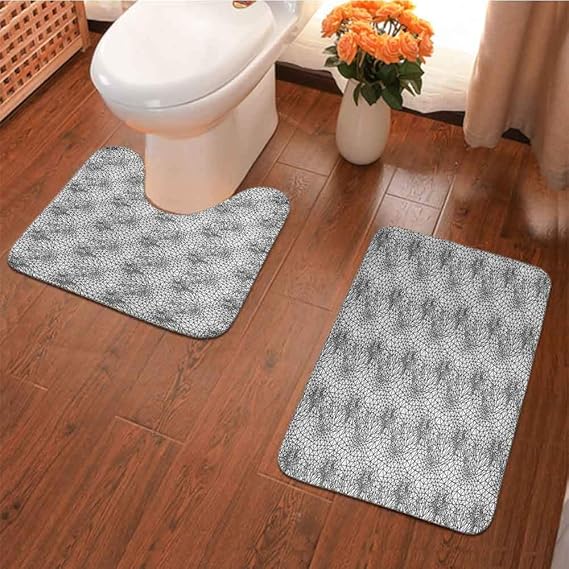 Ahuimin - Juego de 2 alfombrillas de baño de lujo, diseño triangular