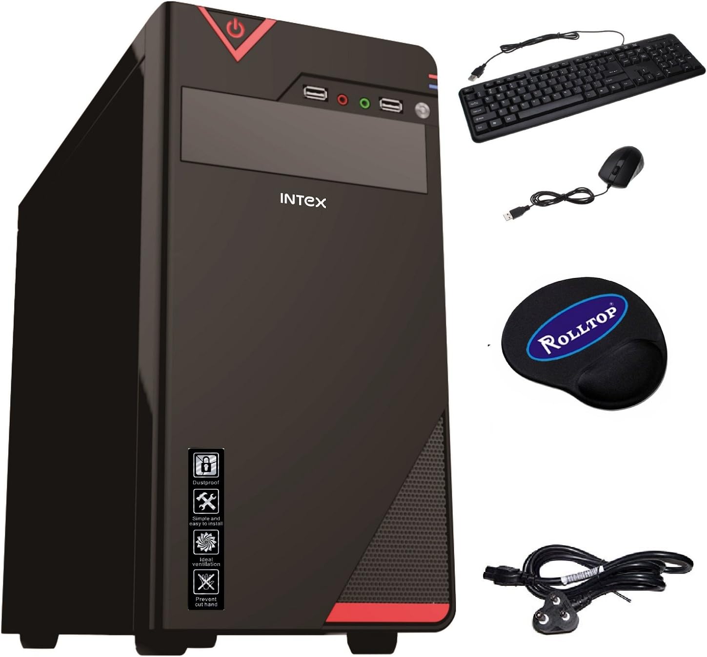 Rolltop® CPU(Core 2 Duo/G31 / Motherboard/Windows 7 and MS Office Installed Trial Version/4GB RAM/500GB HDD) with Keyboard/Mouse