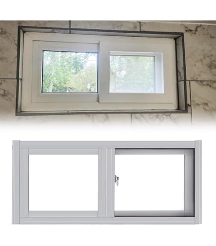 34x23in Horizontal Sliding Window White Frame 86x58cm for Houses